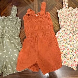 Set of Old Navy Toddler Girls Rompers, Size 5T, New, 3 outfits